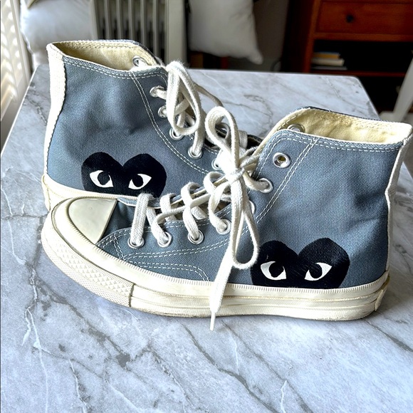 COMME DES GARCONS PLAY x Converse Unisex Chuck Taylor High Top Sneakers gray w6 - Picture 1 of 15
